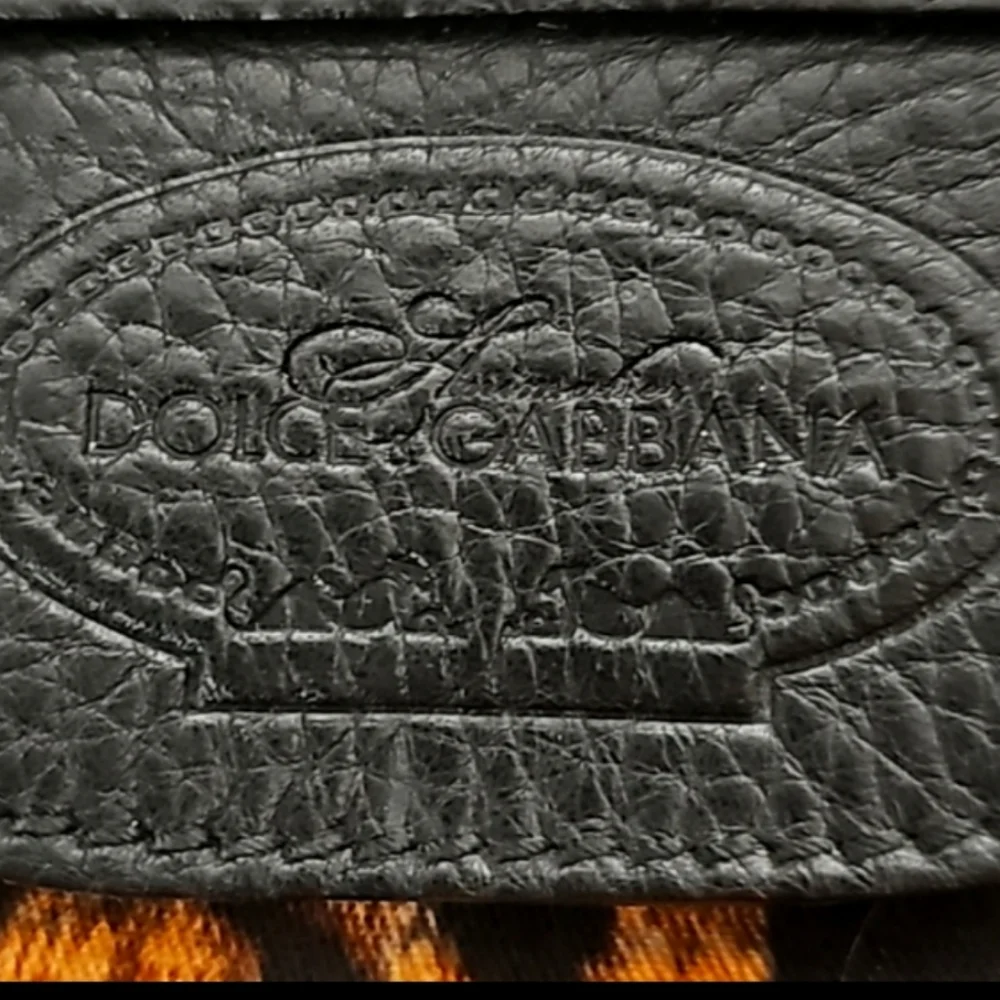 DOLCE & GABBANA Vintage Leather-Trimmed Printed Semi Shoulder Top Handle Bag - Picture 12 of 13